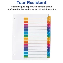 Avery Ready Index Table of Contents Pre-Printed Paper Divider, A-Z Tabs , Multicolor, 6 Sets (11832)