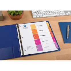 Avery Ready Index Table of Contents Paper Dividers, 1-5 Tabs, Multicolor (11131)