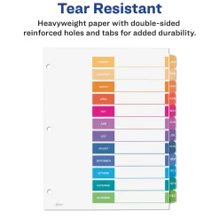 Avery Ready Index Table of Contents Pre-Printed Monthly Paper Divider, Jan - Dec Tabs, Multicolor, 1 Set (11127)