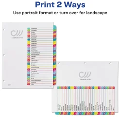 Avery Ready Index Table of Contents Paper Dividers, 1-31 Tabs, Contemporary Multicolor (11846)