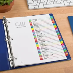 Avery Ready Index Table of Contents Paper Dividers, 1-31 Tabs, Contemporary Multicolor (11846)