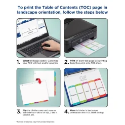 Avery Ready Index Table of Contents Paper Dividers, 1-8 Tabs, Contemporary Multicolor (11841)