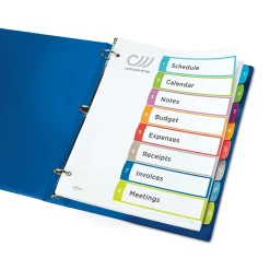 Avery Ready Index Table of Contents Paper Dividers, 1-8 Tabs, Contemporary Multicolor (11841)