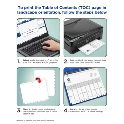 Avery Ready Index Table of Contents Paper Dividers, 1-5 Tabs, White (11130)