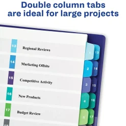 Avery Ready Index Table of Contents Double Column Paper Dividers, 1-24 Tabs, Multicolor (11321)