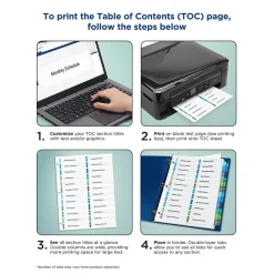 Avery Ready Index Table of Contents Double Column Paper Dividers, 1-32 Tabs, Multicolor (11322)