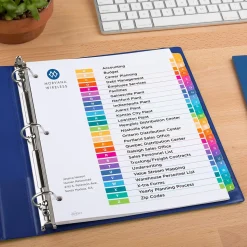 Avery Ready Index Table of Contents EcoFriendly Paper Dividers, A-Z Tabs, Multicolor (11085)