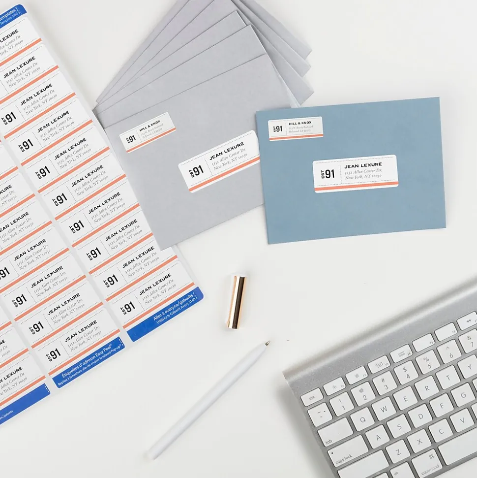 Avery Repositionable Laser Address Labels, 1" x 2-5/8", White, 3,000 Labels/Box (55160)