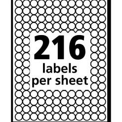 Avery See-Through Color Coding Labels, 1/4" Diameter, Translucent Assorted Colors, 864 Labels/Pack (5796)