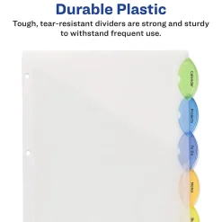 Avery Style Edge Insertable Plastic Dividers with Pocket, 5 Tabs, Multicolor (11292)