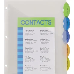 Avery Style Edge Insertable Plastic Dividers with Pocket, 5 Tabs, Multicolor (11292)
