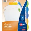 Avery Style Edge Insertable Plastic Dividers, 5-Tab, Assorted, 120/Carton