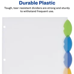 Avery Style Edge Insertable Plastic Dividers, 5-Tab, Assorted, 120/Carton