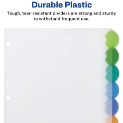 Avery Style Edge Insertable Plastic Dividers, 8 Tab, Multicolor (11201)