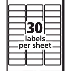 Avery Sure Feed Inkjet Address Labels, 1" x 2-5/8", White, 600 Labels/Pack (8250)