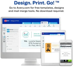 Avery Sure Feed Inkjet Shipping Labels, 3-1/3