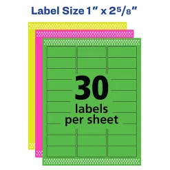 Avery Sure Feed Laser Address Labels, 1 x 2 5/8