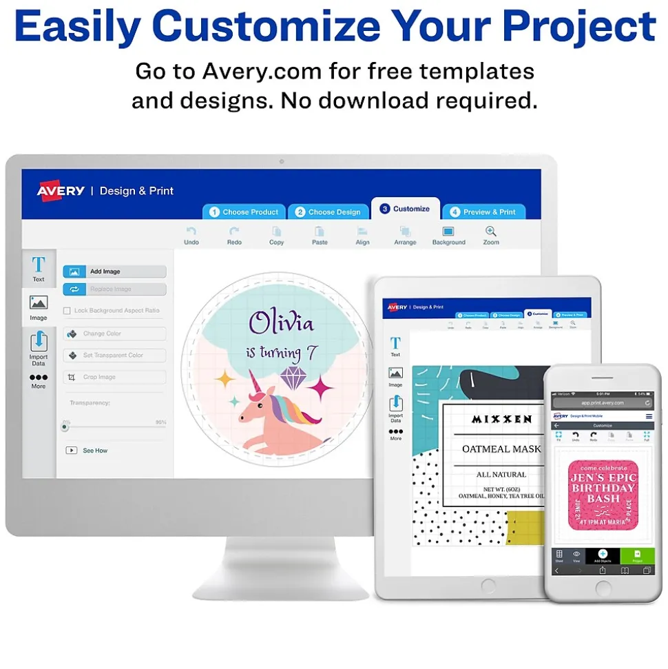 Avery Sure Feed Laser Address Labels, 1" x 2 5/8", Neon Yellow, 750 Labels/Pack (5972)