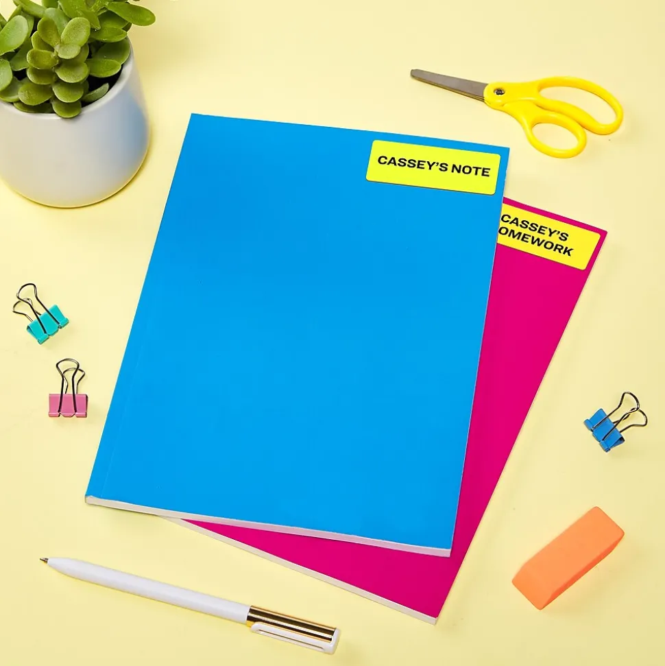 Avery Sure Feed Laser Address Labels, 1" x 2 5/8", Neon Yellow, 750 Labels/Pack (5972)