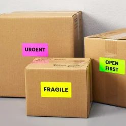 Avery Sure Feed Laser Shipping Labels, 2" x 4", Assorted Neon: Green, Pink, Yellow, 150 Labels/Pack (5978)