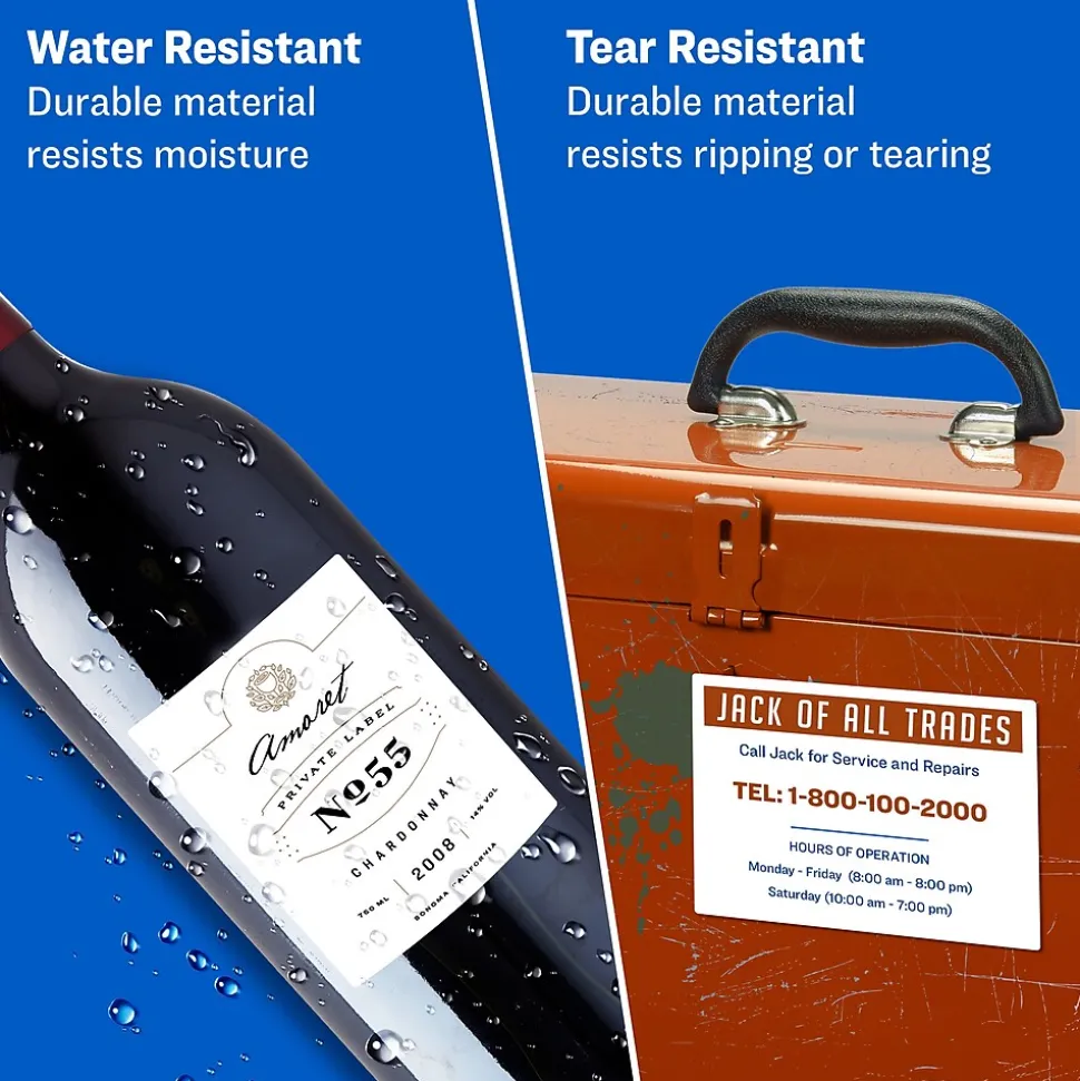 Avery Sure Feed Laser/Inkjet Durable ID Labels, 2" x 2-5/8", White, 120 Labels/Pack (6793)