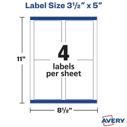 Avery Sure Feed Laser/Inkjet Shipping Labels, 3-1/2