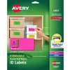 Avery Sure Feed Laser/Inkjet ID Labels, 2 x 4, Assorted Neon, 120 Labels/Pack (6481)