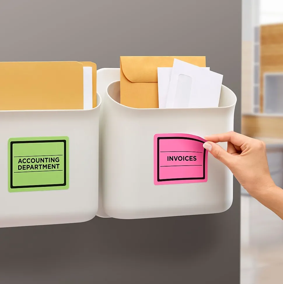 Avery Sure Feed Laser/Inkjet ID Labels, 3-1/3" x 4", Assorted Neon, 72 Labels/Pack (6482)