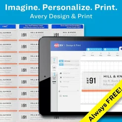 Avery Sure Feed Laser/Inkjet File Folder Labels, 2/3