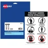 Avery Surface Safe "Prevent Germs from Spreading" Preprinted Wall Decals, 7" x 10", White/Black, 5/Pack (83174)