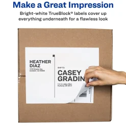 Avery TrueBlock Inkjet Shipping Labels, 8-1/2" x 11", White, 100 Labels/Box (8465)