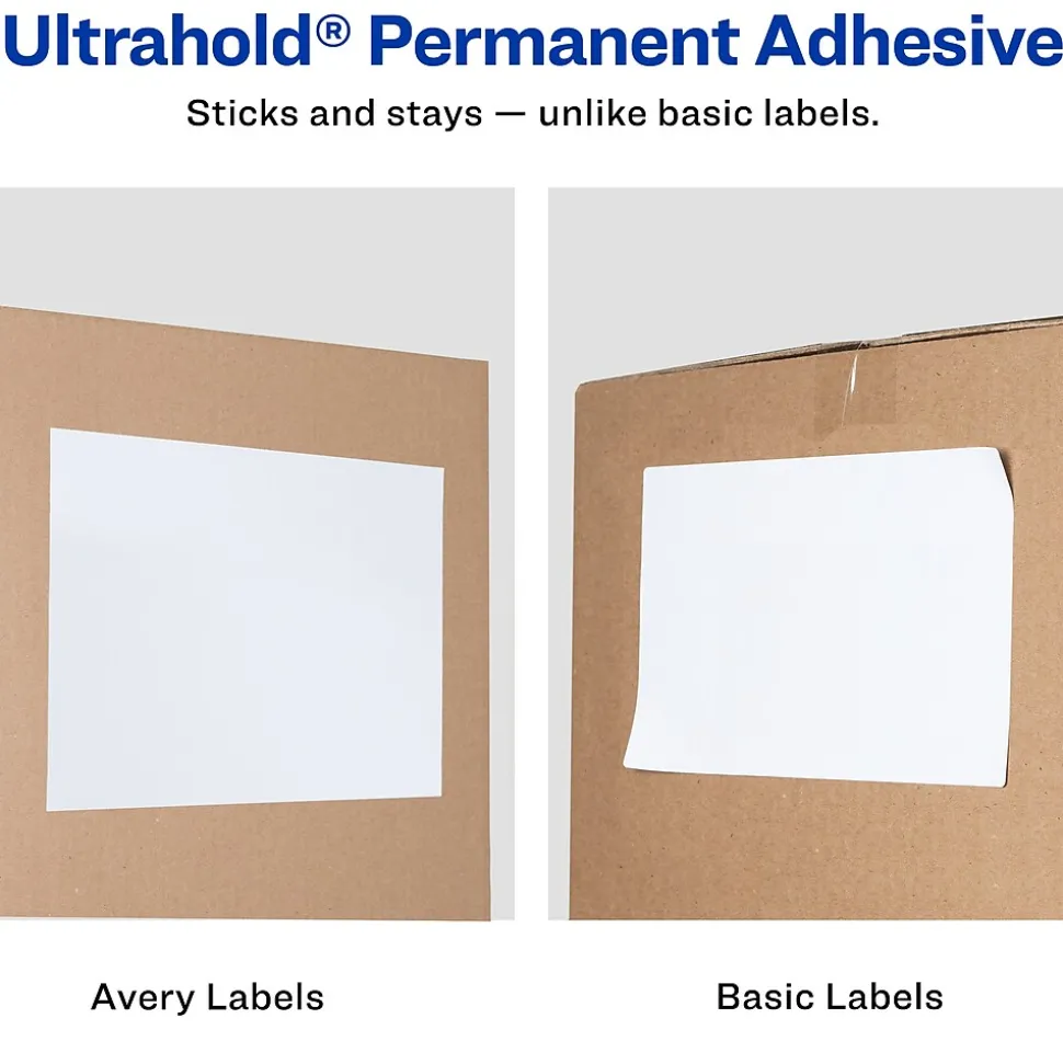 Avery TrueBlock Inkjet Shipping Labels, 8-1/2" x 11", White, 100 Labels/Box (8465)