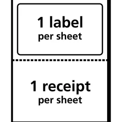 Avery TrueBlock Laser Shipping Labels with Paper Receipts, 5-1/16