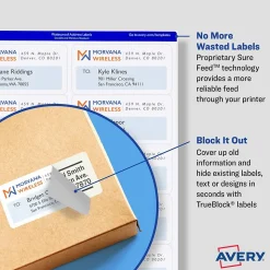 Avery TrueBlock Laser Shipping Labels, 3-1/2" x 5", White, 400 Labels/Box (5168)