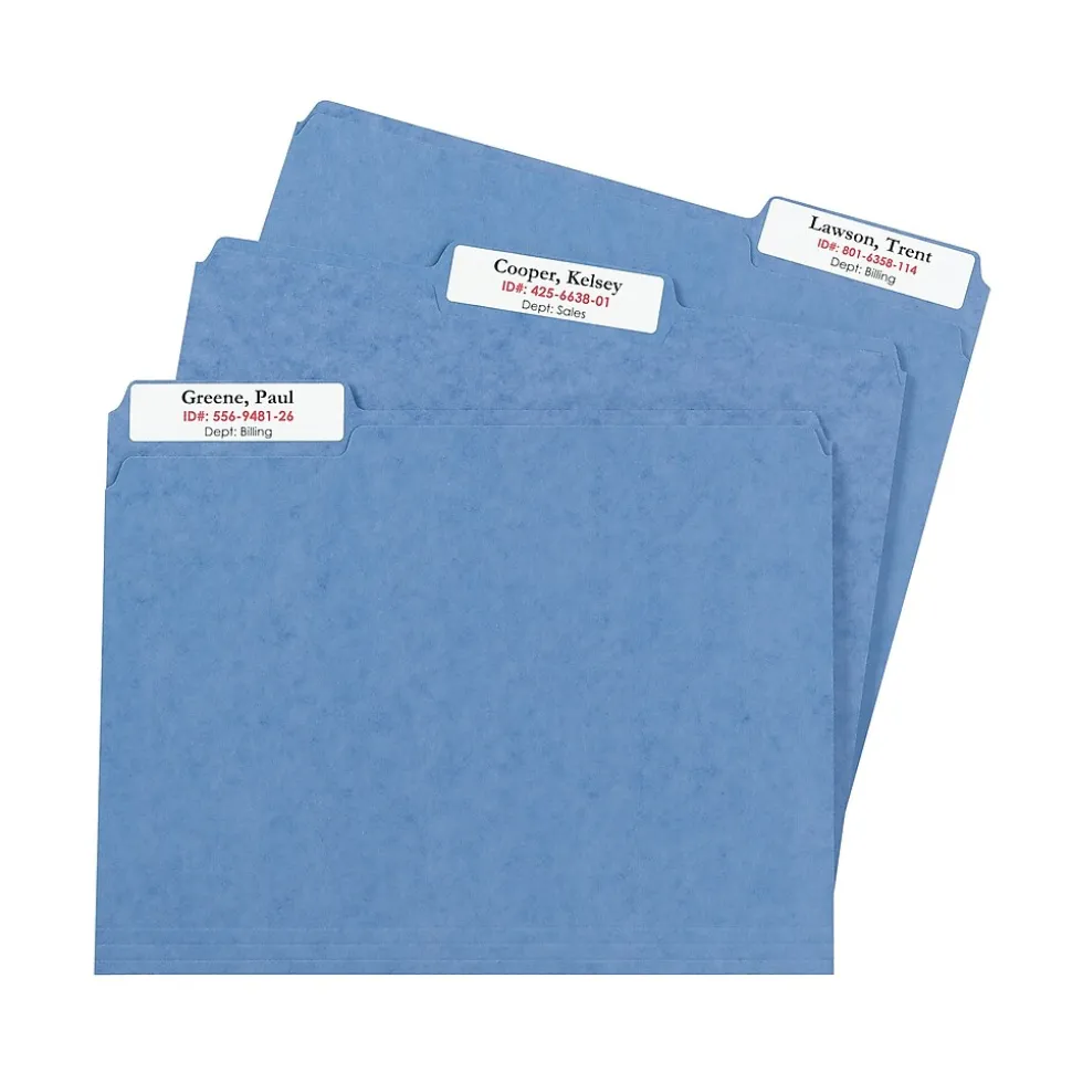 Avery TrueBlock Laser/Inkjet Extra Large File Folder Labels, 15/16" x 3-7/16", White, 450 Labels/Pack (5027)