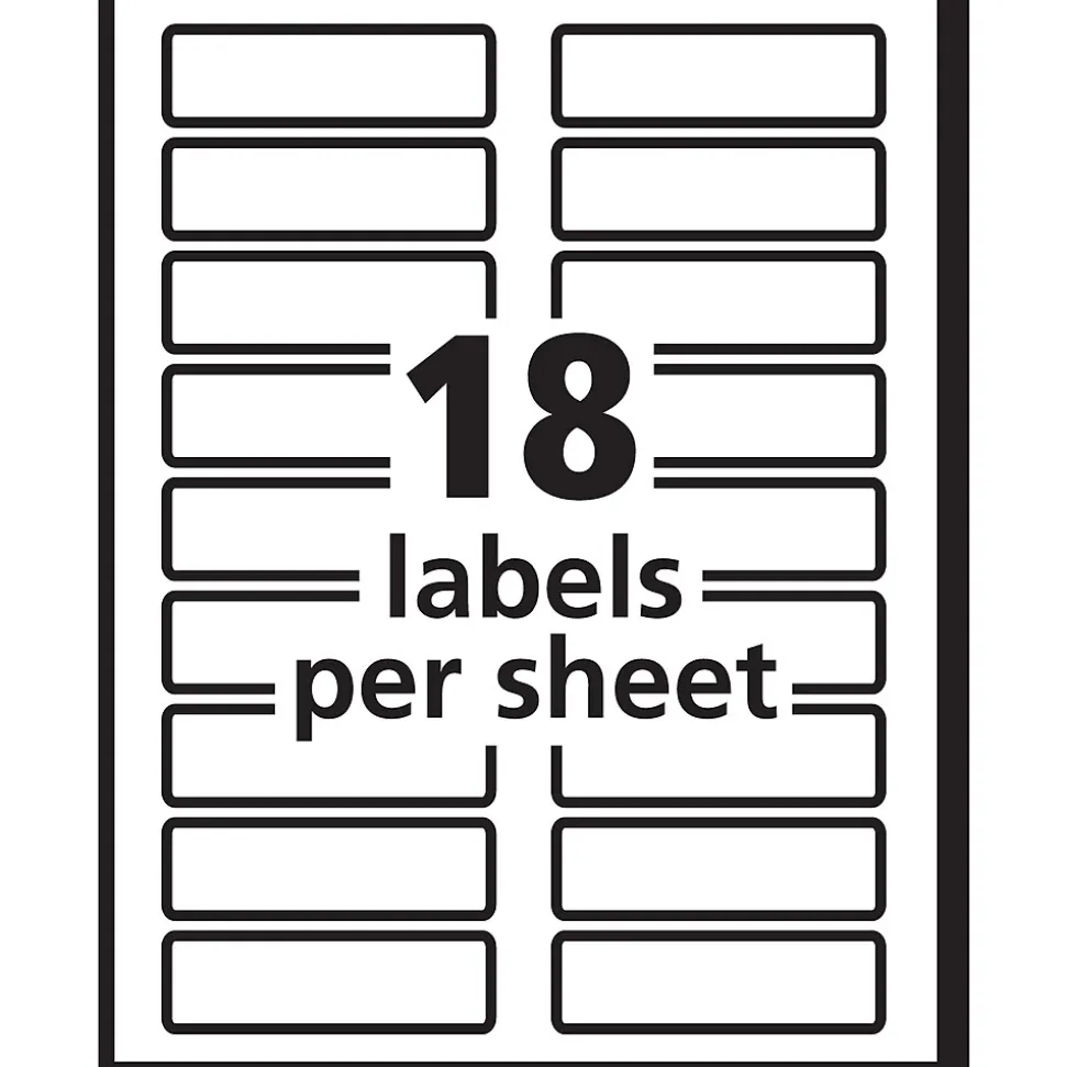 Avery TrueBlock Laser/Inkjet Extra Large File Folder Labels, 15/16" x 3-7/16", White, 450 Labels/Pack (5027)