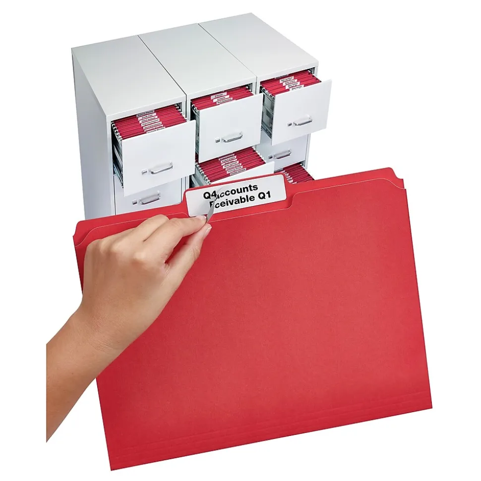 Avery TrueBlock Laser/Inkjet Extra Large File Folder Labels, 15/16" x 3-7/16", White, 450 Labels/Pack (5027)