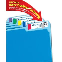 Avery TrueBlock Laser/Inkjet Extra Large File Folder Labels, 15/16
