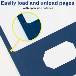 Avery Two-Pocket Folders, Dark Blue, 25/Box (47985)