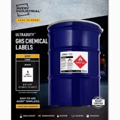 Avery UltraDuty Waterproof Laser GHS Chemical Labels, 8-1/2" x 11", 50 Labels/Box (60501)
