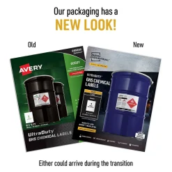 Avery UltraDuty Waterproof Laser GHS Chemical Labels, 8-1/2