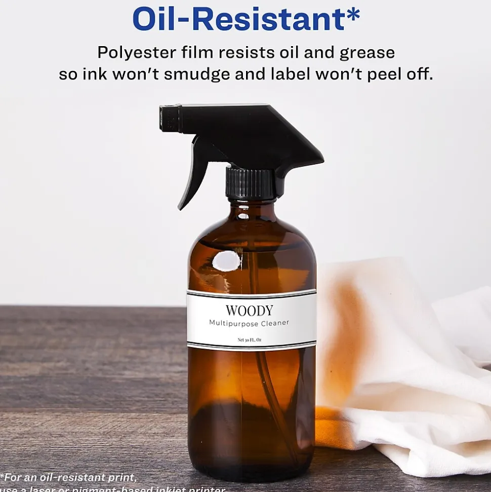 Avery Waterproof Wraparound Laser/Pigment-Inkjet Rectangle Labels, 3 1/4" x 7 3/4", White, 16 Labels/Pack (22835)