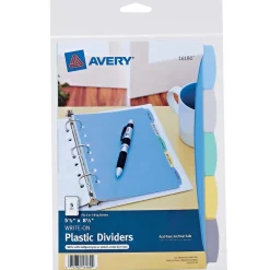 Avery Write & Erase Plastic Mini Dividers, 5 Tabs, Multicolor (16180)