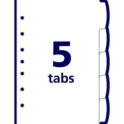 Avery Write & Erase Plastic Mini Dividers, 5 Tabs, Multicolor (16180)