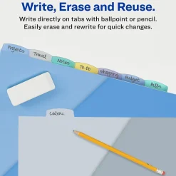 Avery Write & Erase Pocket Plastic Dividers, 8 Tabs, Multicolor (16177)