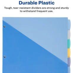 Avery Write & Erase Pocket Plastic Dividers, 8 Tabs, Multicolor (16177)