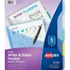 Avery Write & Erase Pocket Plastic Dividers, 5 Tabs, Multicolor (16176)
