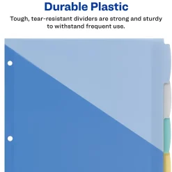 Avery Write & Erase Pocket Plastic Dividers, 5 Tabs, Multicolor (16176)