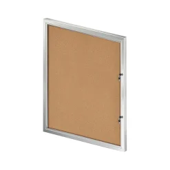 Azar Cork Enclosed Bulletin Board, Aluminum Frame, 42.32" x 32.09" (300231)