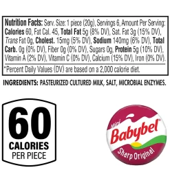Babybel Mini Variety Cheese, 4.5 oz., 5/Pack (600-00234)